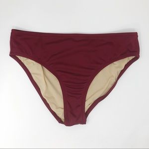 J Crew Bikini Bottom Maroon/Dk. Red Style 10273